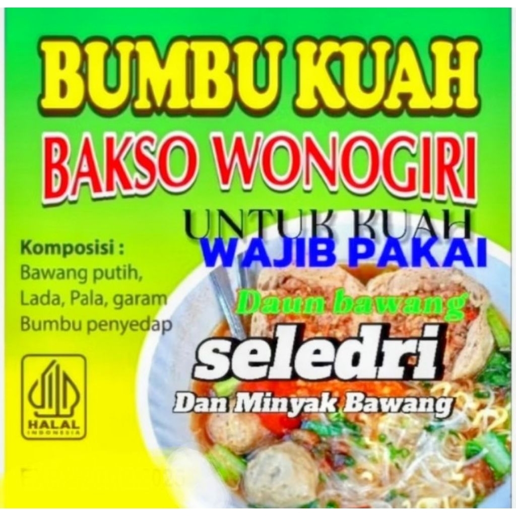 BUMBU KUAH BAKSO  WONOGIRI 1KG ORI,BUMBU KUAH BAKSO,BUMBUKUAH BAKSO INSTAN