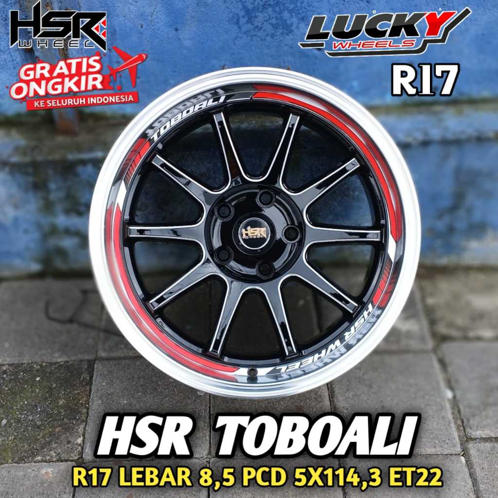Velg mobil ring 17 cocok untuk inova rush terios dll lobang 5 lebar 8,5 merk HSR TOBOALI ring 17