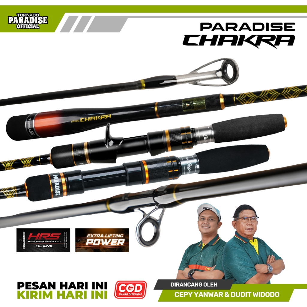 Tornado Joran Pancing Paradise Chakra Jigging Mancing Dasaran Laut | PE 2-6 180Cm Butt Joint Carbon 