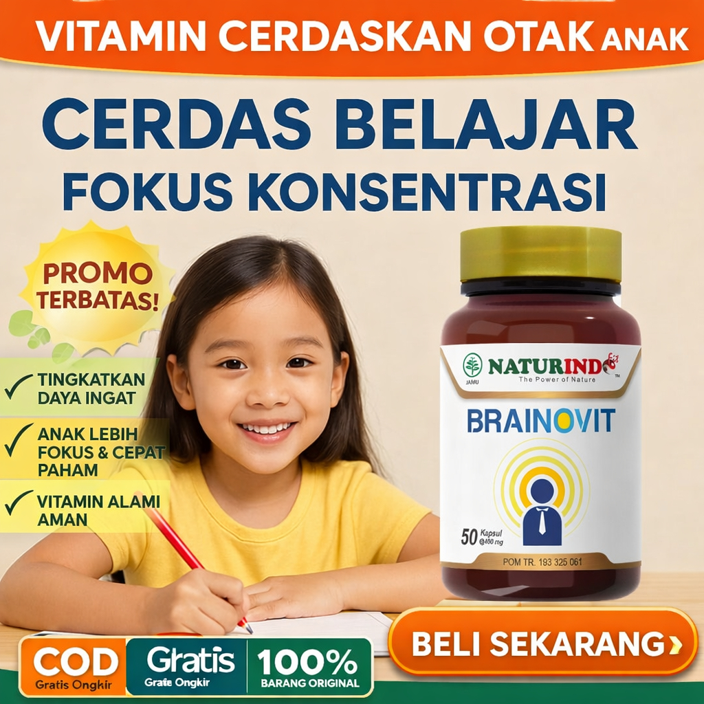 Brainovit Vitamin Otak Anak Cerdas Penambah Daya Ingat Brainovit Naturindo