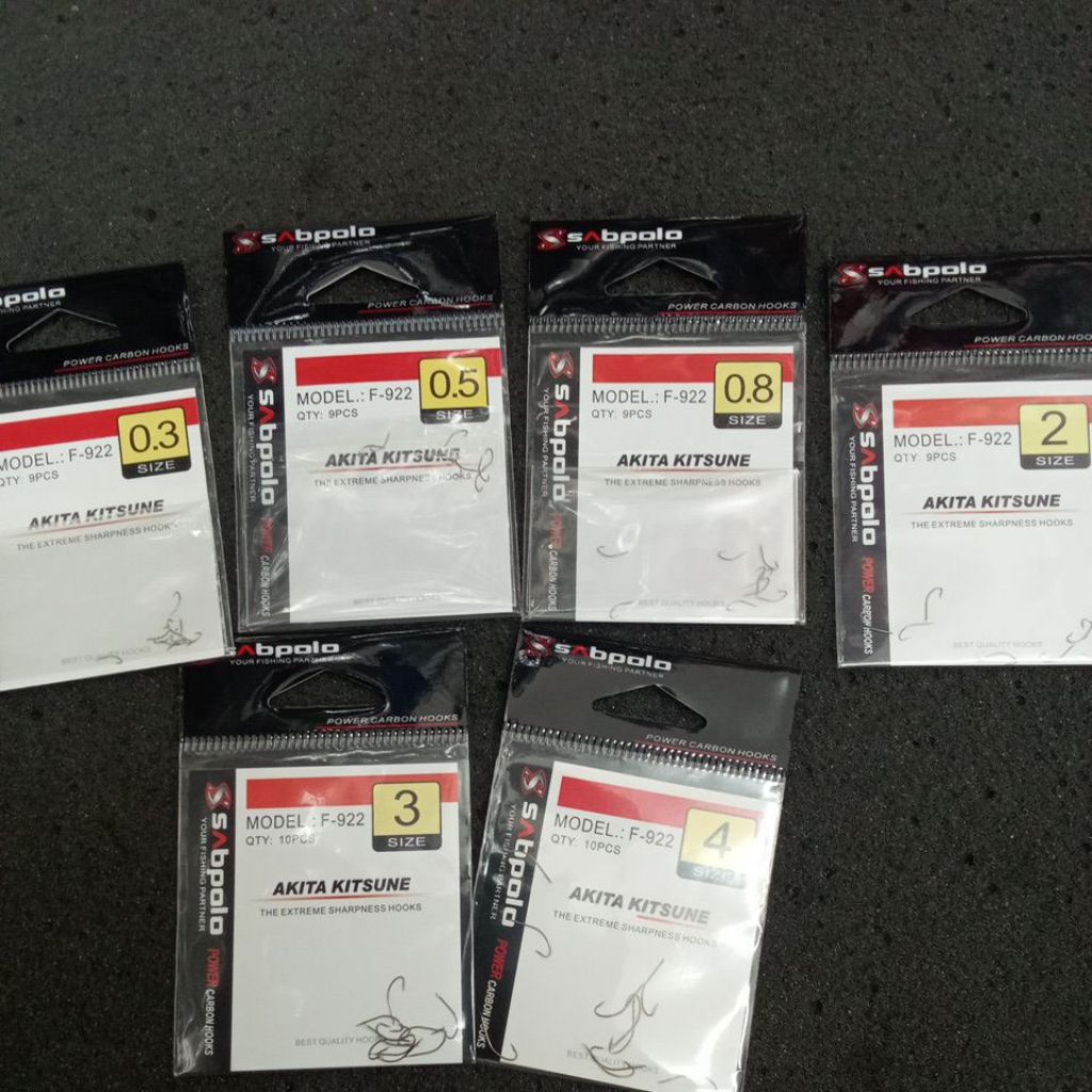 kail pancing sabpolo akita kitsune 0.3 0.5 0.8 2 3 4 hook fishing tanpa lubang kail Buntet kuat berk
