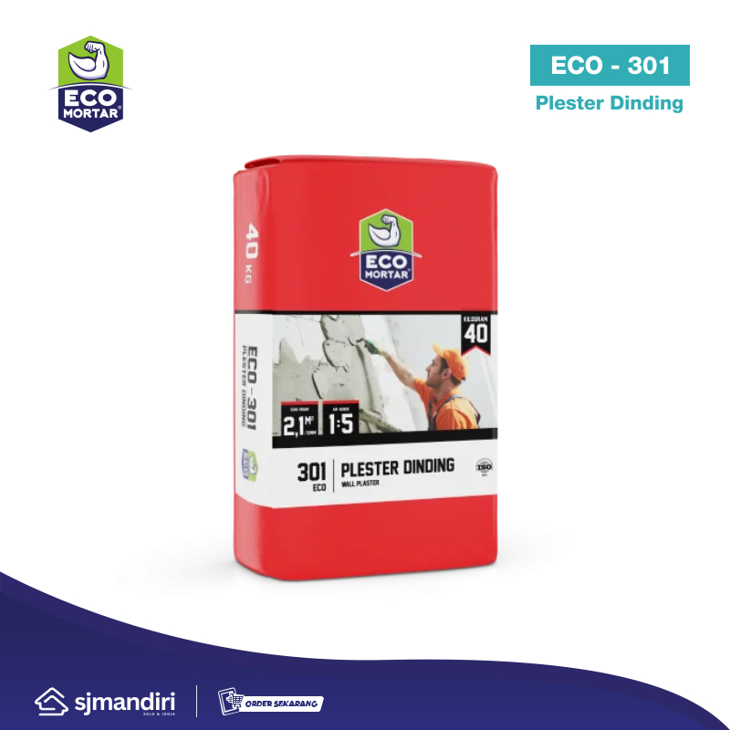Eco Mortar Plaster & Perata Lantai Eco 301 40 kg Eco Mortar Plester Mortar Instan Semen Instan