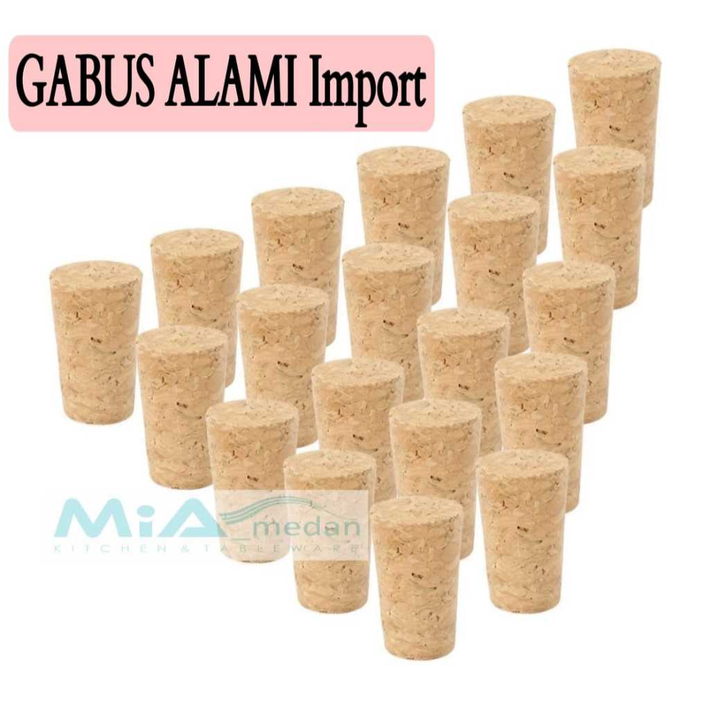 MiA Gabus Penutup Botol Kaca TINGGI 3.5cm (IMPORT) Penyumbat Sumbat Wine Bir Kecap Cork Stopper Coni