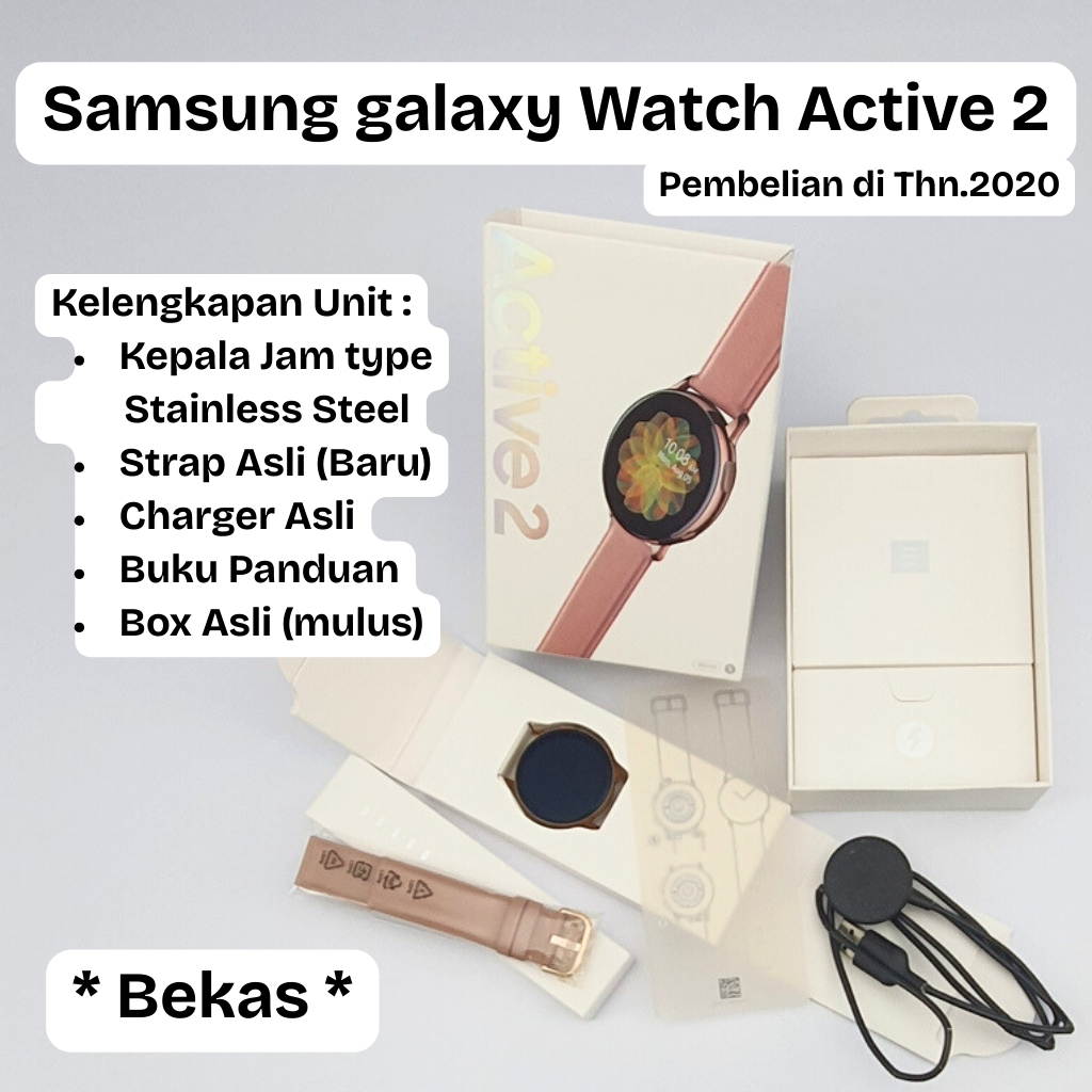 Samsung Galaxy Watch Active 2 40mm Fullset + Bonus (Bekas / Seken) SM-R830