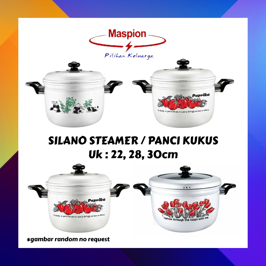 Maspion Panci Kukus Silano Steamer Rice Cooker Serbaguna 22cm 28cm 30cm