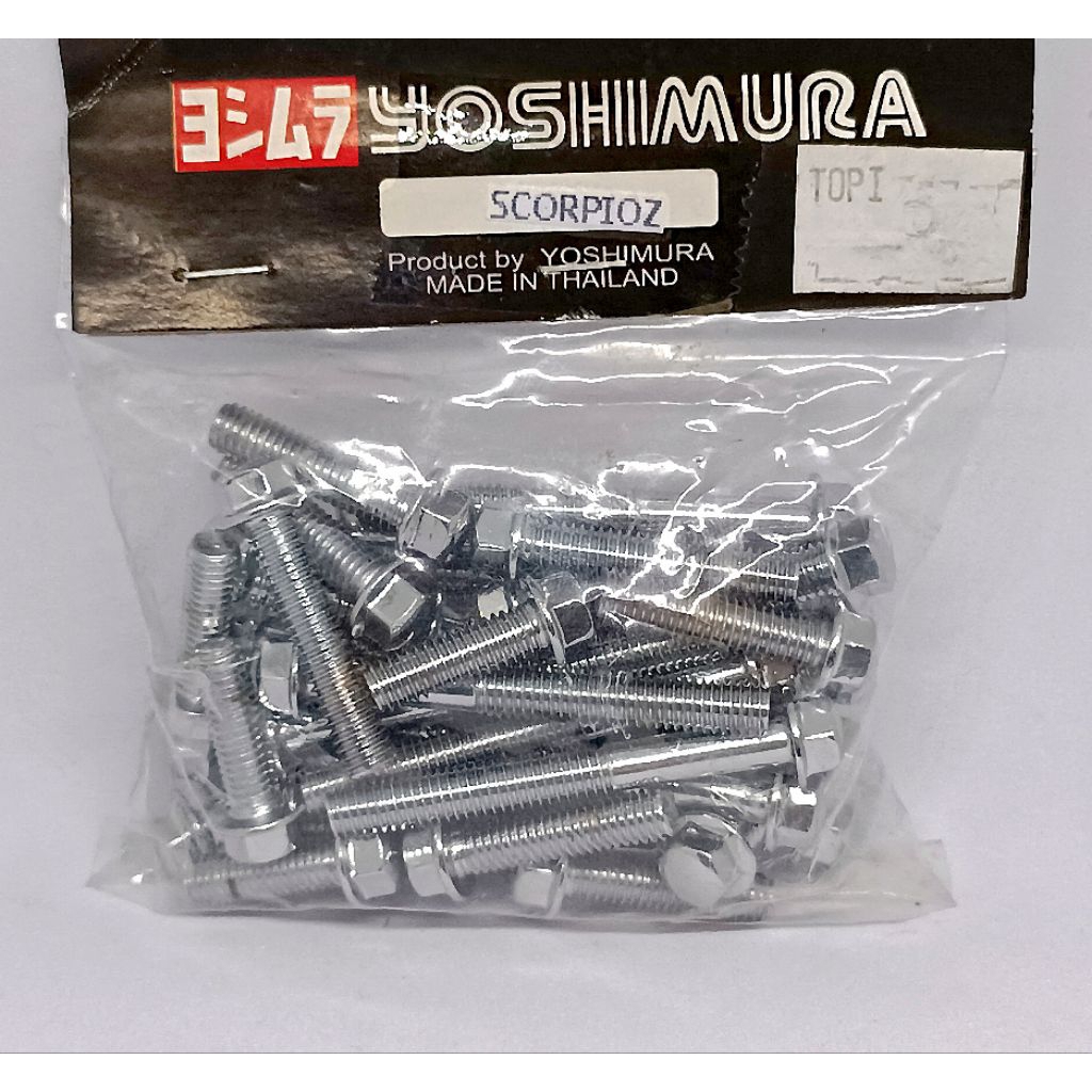 BAUT MESIN CROM SCORPIO TOPI / L YOSHIMURA SATU SET KANAN KIRI