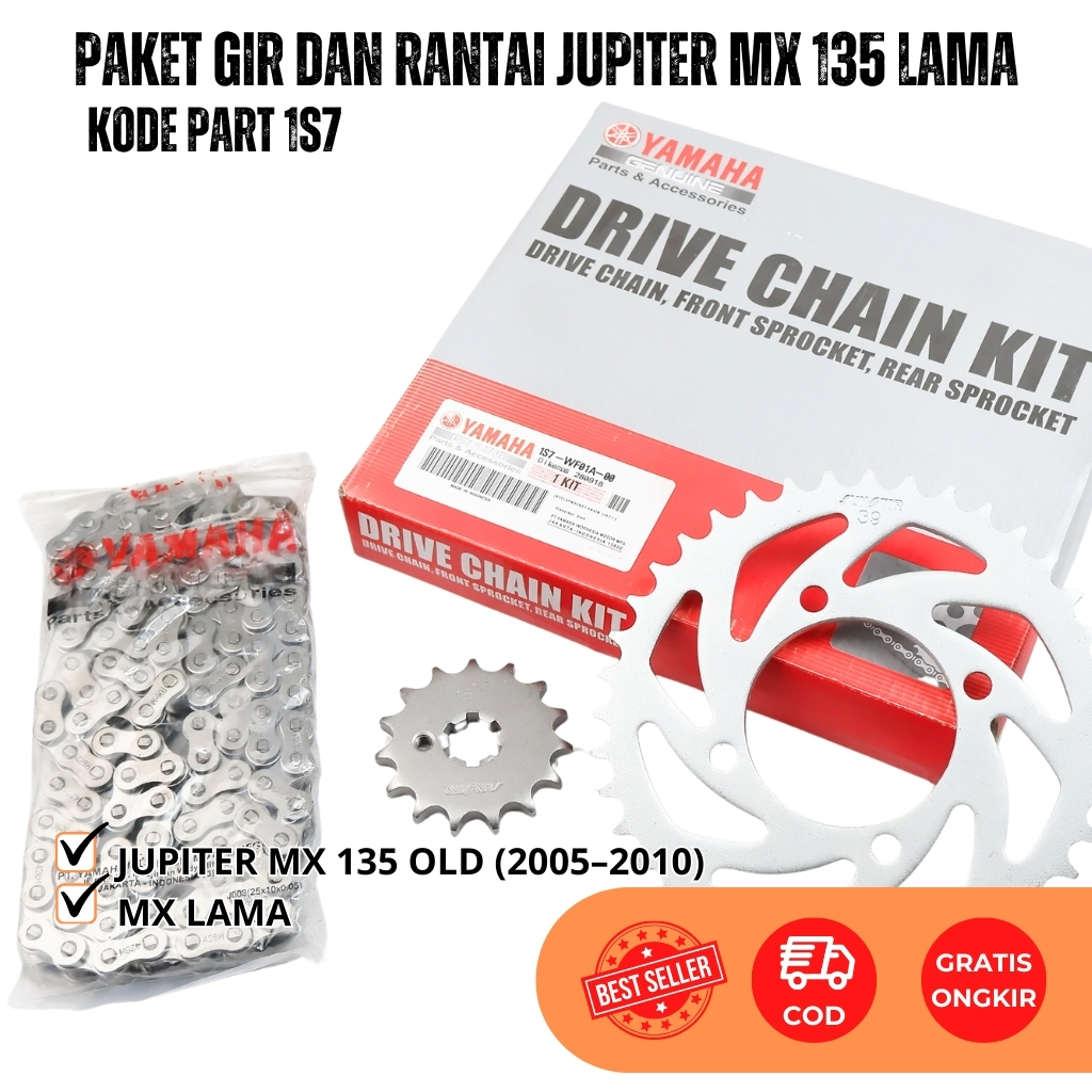 Gear set Jupiter MX Lama OLD Gir SET Rantai Yamaha Jupiter MX 135 Lama Gearset 1S7 Original