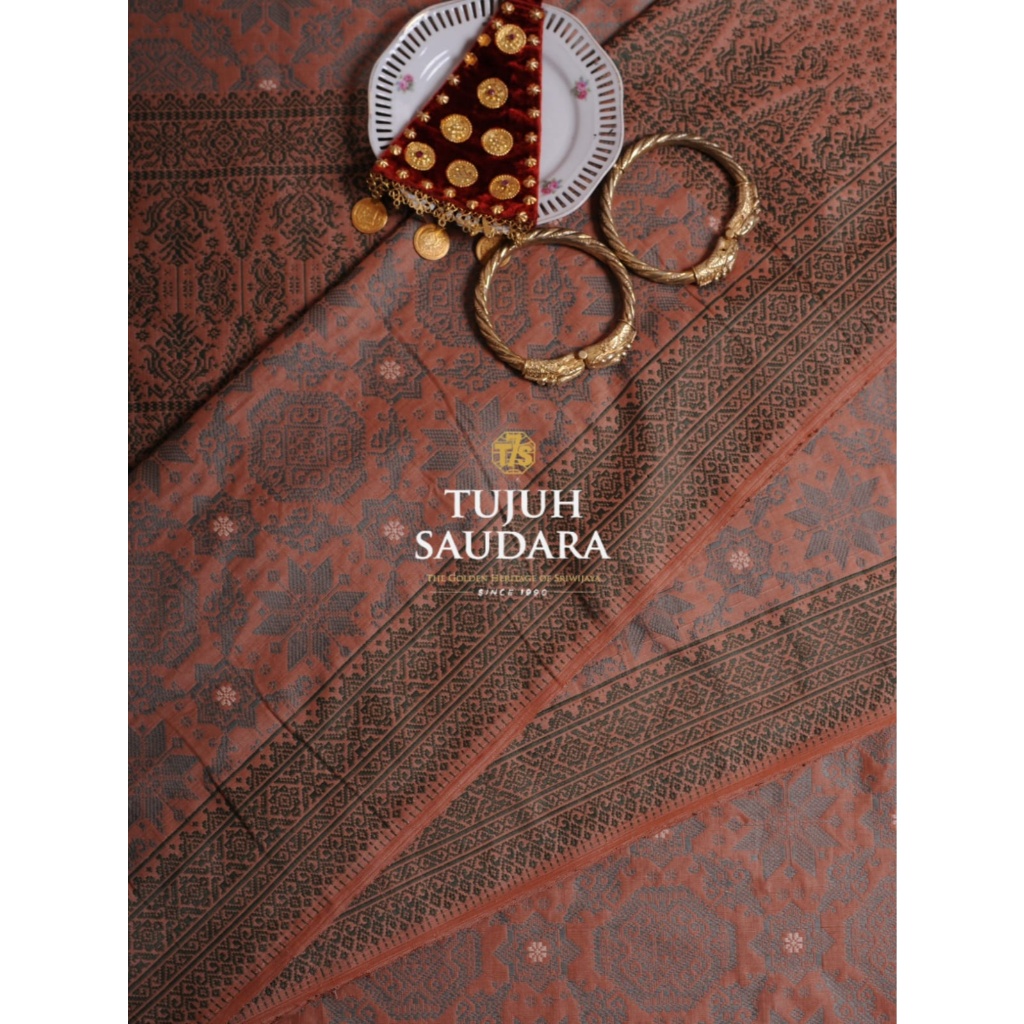 Luxury Songket bunga cina motif nampan perak