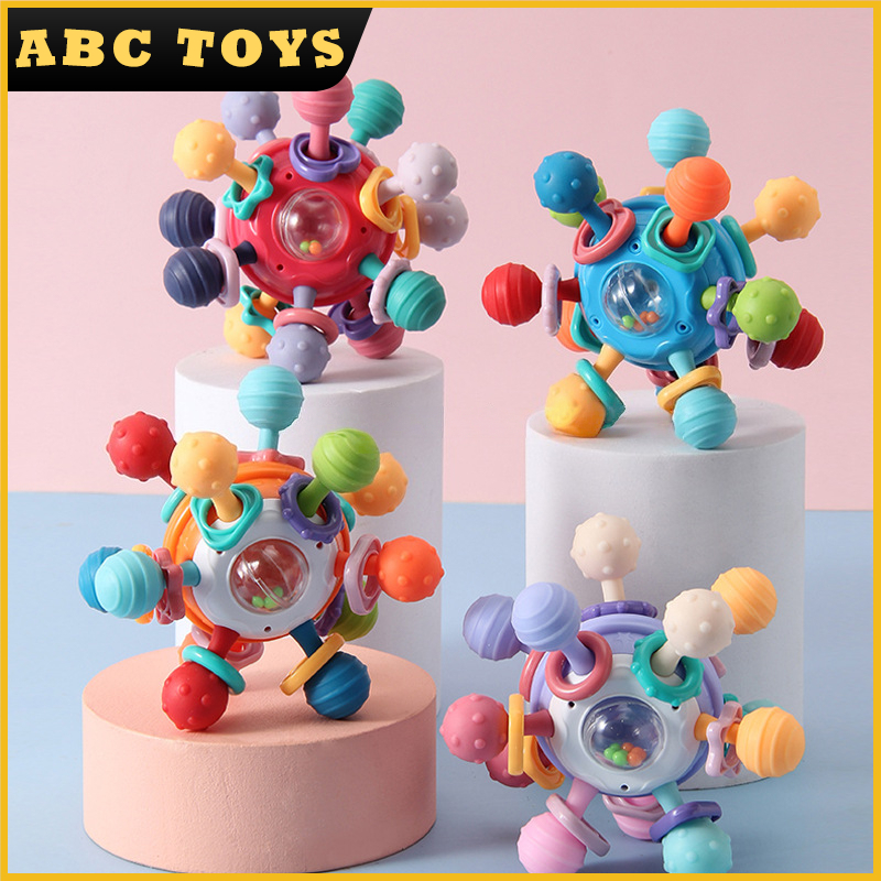 Baby Manhattan Atomic Ball Molar Gigi Getah Lembut Getah Gigi Rebus Tangan Menangkap Bola Lonceng Ma