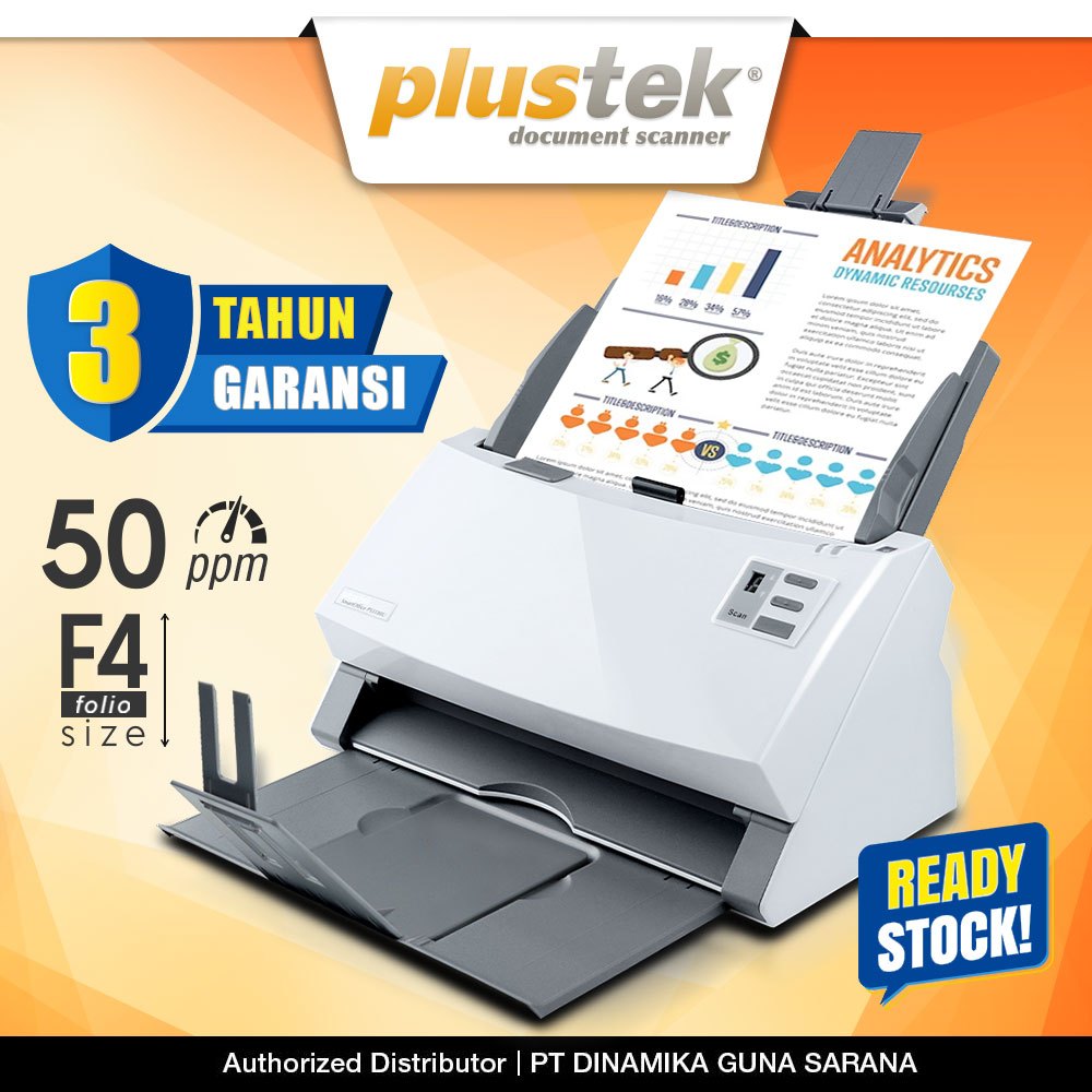 Plustek Scanner SmartOffice PS3150U - 50 Lembar/menit (F4/Folio)