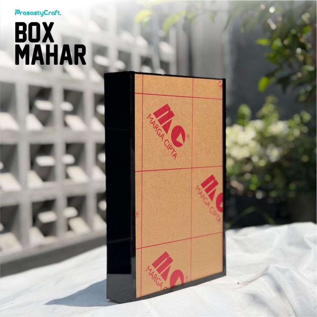 Bingkai Mahar Akrilik Acrylic Mahar Seserahkan untuk Pernikahan Box Mahar Akrilik Warna Hitam