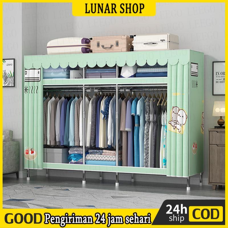 LEEEGO Lemari Baju Gantung 20MM Pipa Baja Lemari Pakaian Portable Tabung Baja Lemari Baju