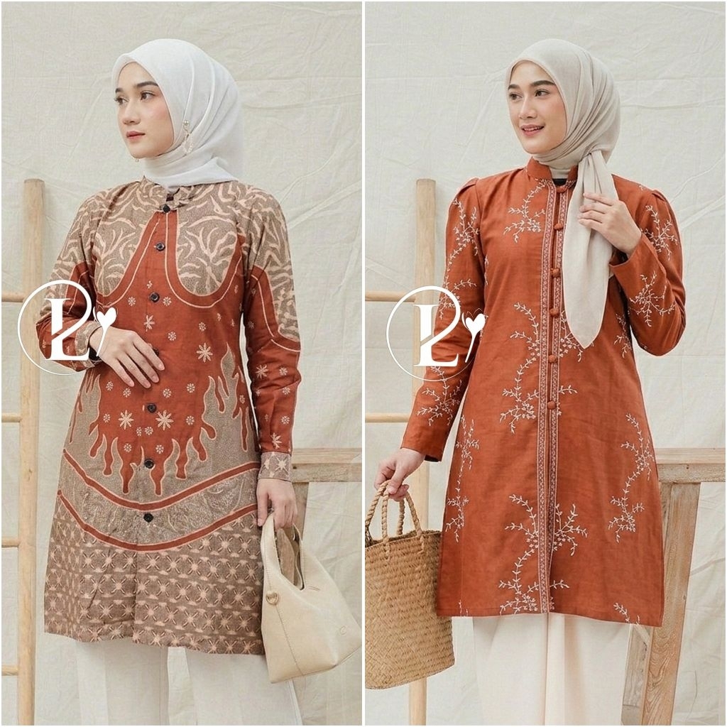 Tunik Batik Premium Seragam Kantor | Atasan Batik Tunik | Batik Tunik Katun Modern