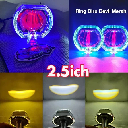 Projie Biled mini 2.5 INC/Lampu Projie LED Plus Devil 2PCS /Mini 2.5 INC 30W, Jauh Dekat Waterproof 