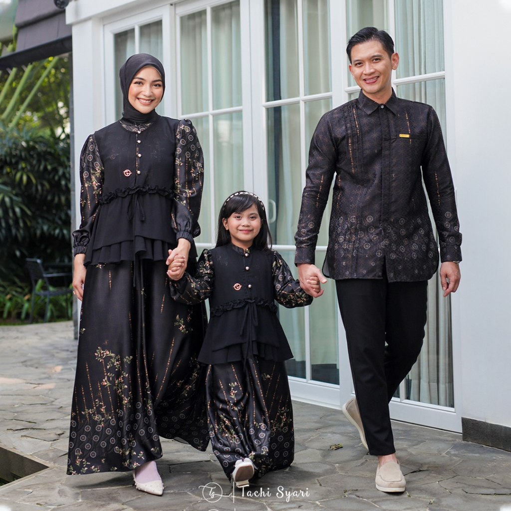 Tachi Syari - Titik Awal Series - Midnight Black Gamis Kemeja Set