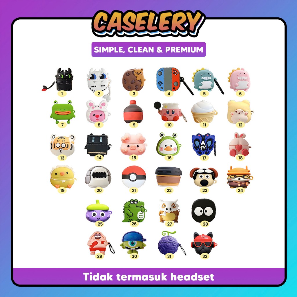 [KL] Case WM01 WM02 Baseus Encok Earphone Silikon Karakter Kartun 3D 03- Cokis Bear