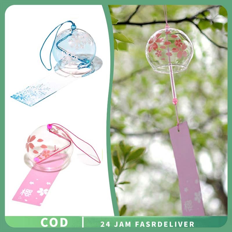 Lonceng Angin Kaca Genta Nada Kaca Gantung Angin Lonceng Fengsui Untuk Hadiah Lonceng Angin