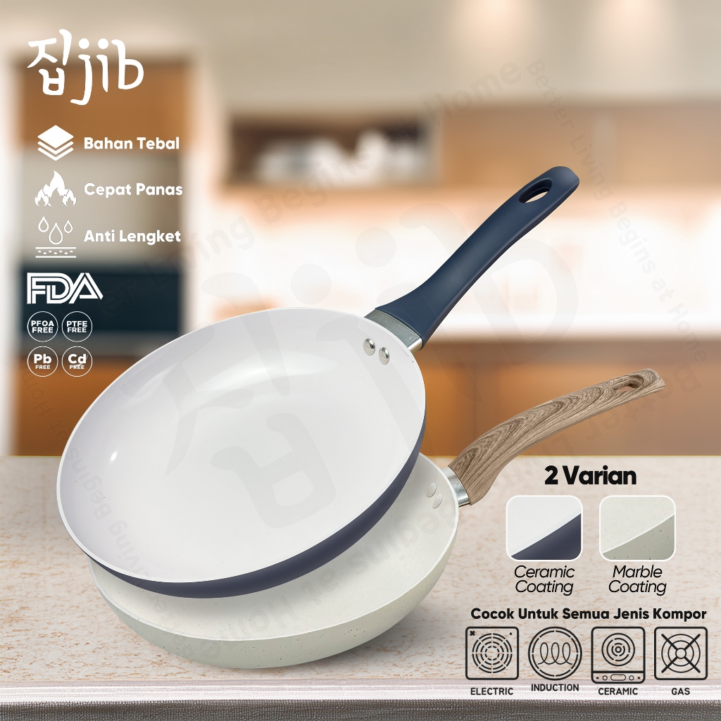 JIB Fry Pan Marble & Ceramic Coating / Wajan Anti Lengket / Frypan Marmer & Keramik / Penggorengan I