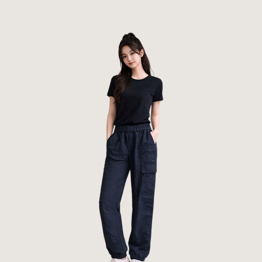 [New] 022 Molly Pants | Celana Panjang Jogger Import Wanita Hitam