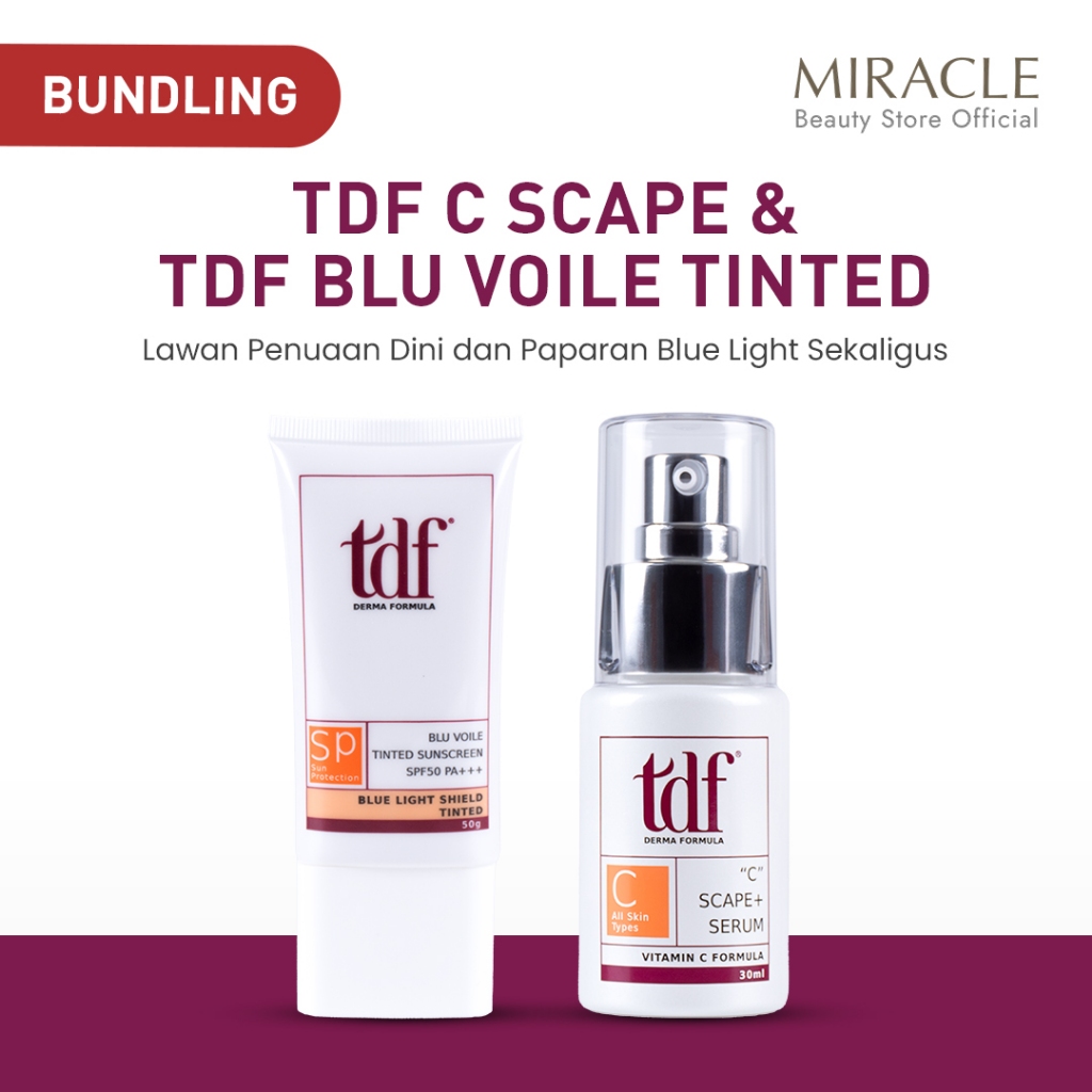 TDF C Scape & TDF Blu Voile Tinted (Bundling) untuk mencerahkan, melawan penuaan, dan melindungi kul