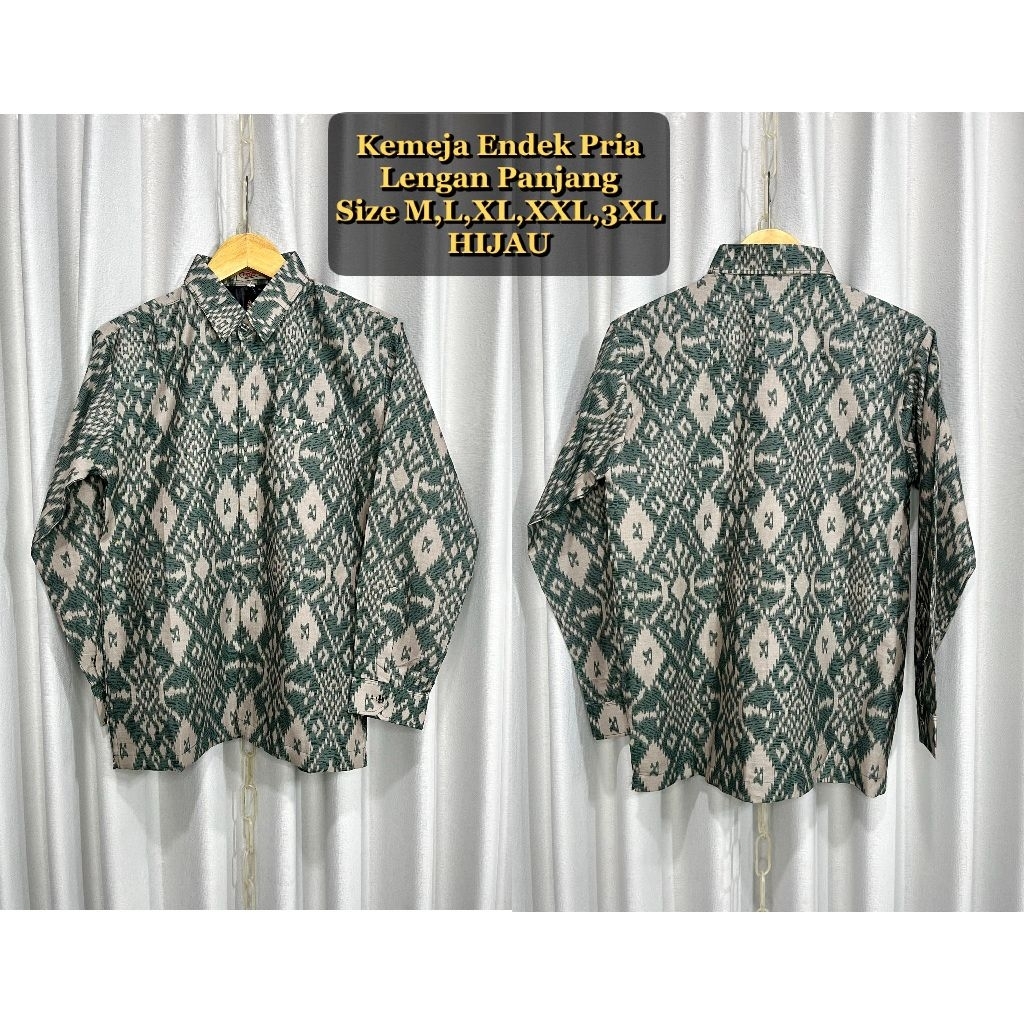 Kemeja Endek Pria Lengan Panjang