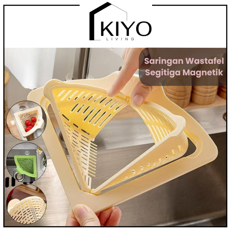 KIYO Penyaring Sampah Wastafel Saringan Bak Cuci Piring Sudut Dapur/Rak Penyaring Sampah Wastafel/Sa
