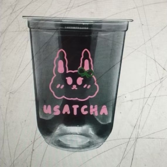 Sablon gelas cup oval 2 warna merk starindo 12oz 14oz 16oz ketebalan 8gram