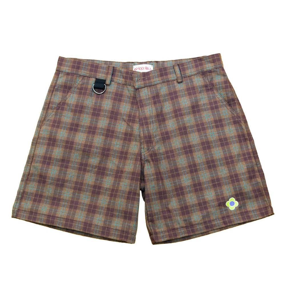 Hoppla - Short Pants Corduroy Flannel Unisex | Celana Pendek Unisex Motif Kotak Flannel Corduroy – C
