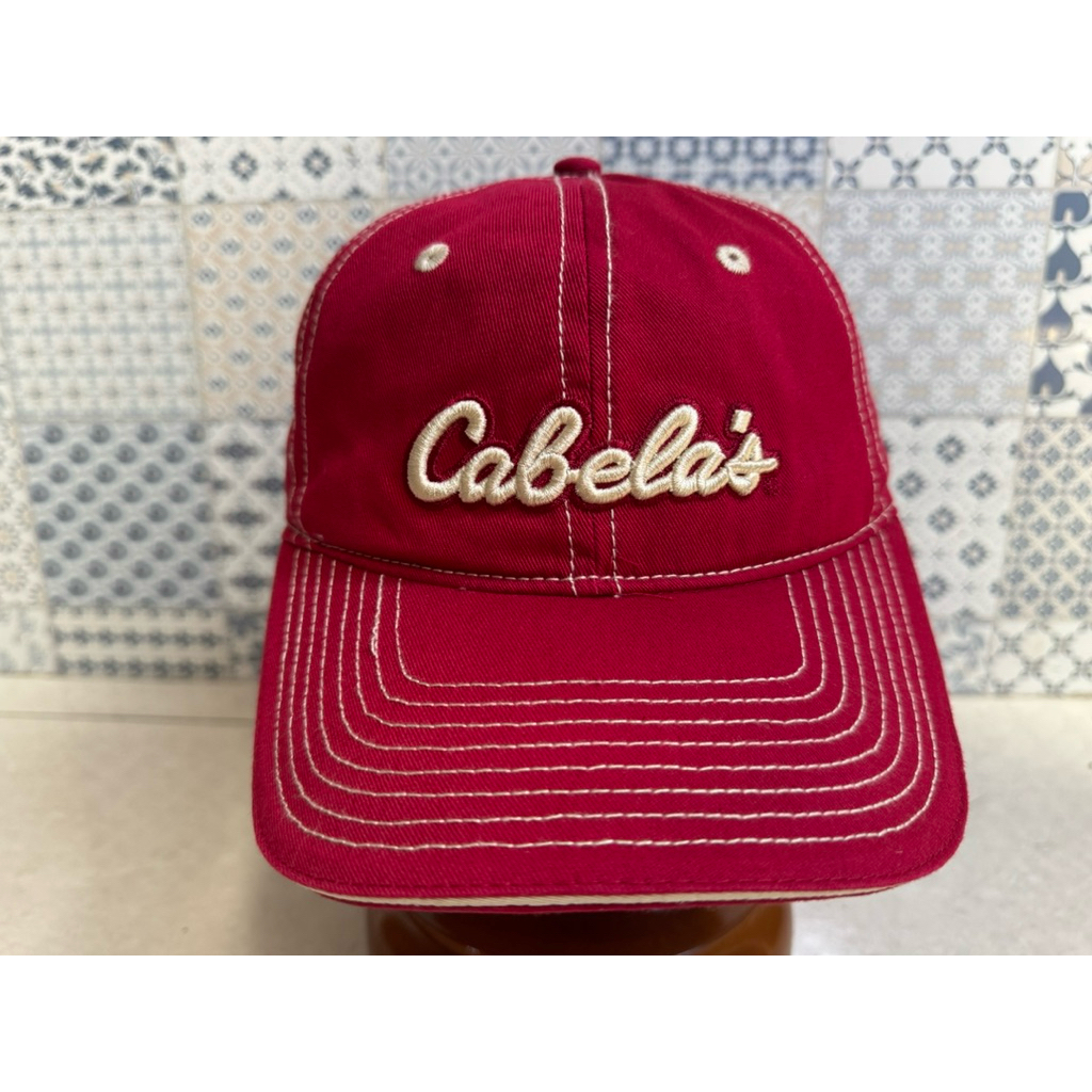 Topi Second Brand Branded Cabela's Red Benang Putih Topi Mancing Original Full Tag