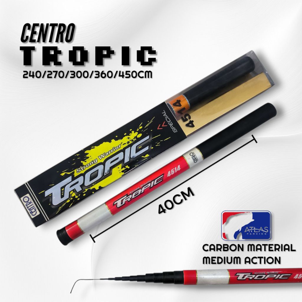 Joran Tegek Centro Tropic Carbon Ruas Pendek Action Medium