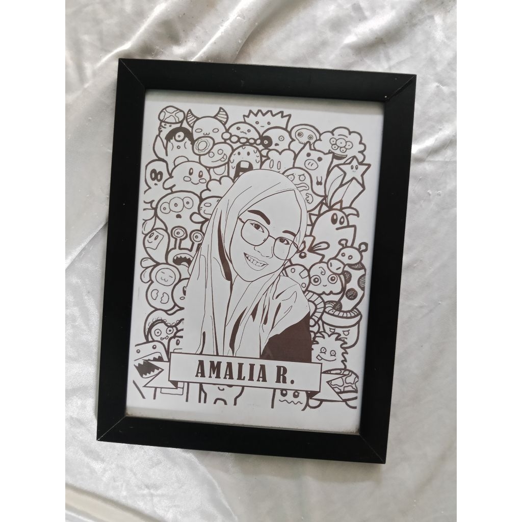 Hadiah kado custom nama foto gift custom Doodle art