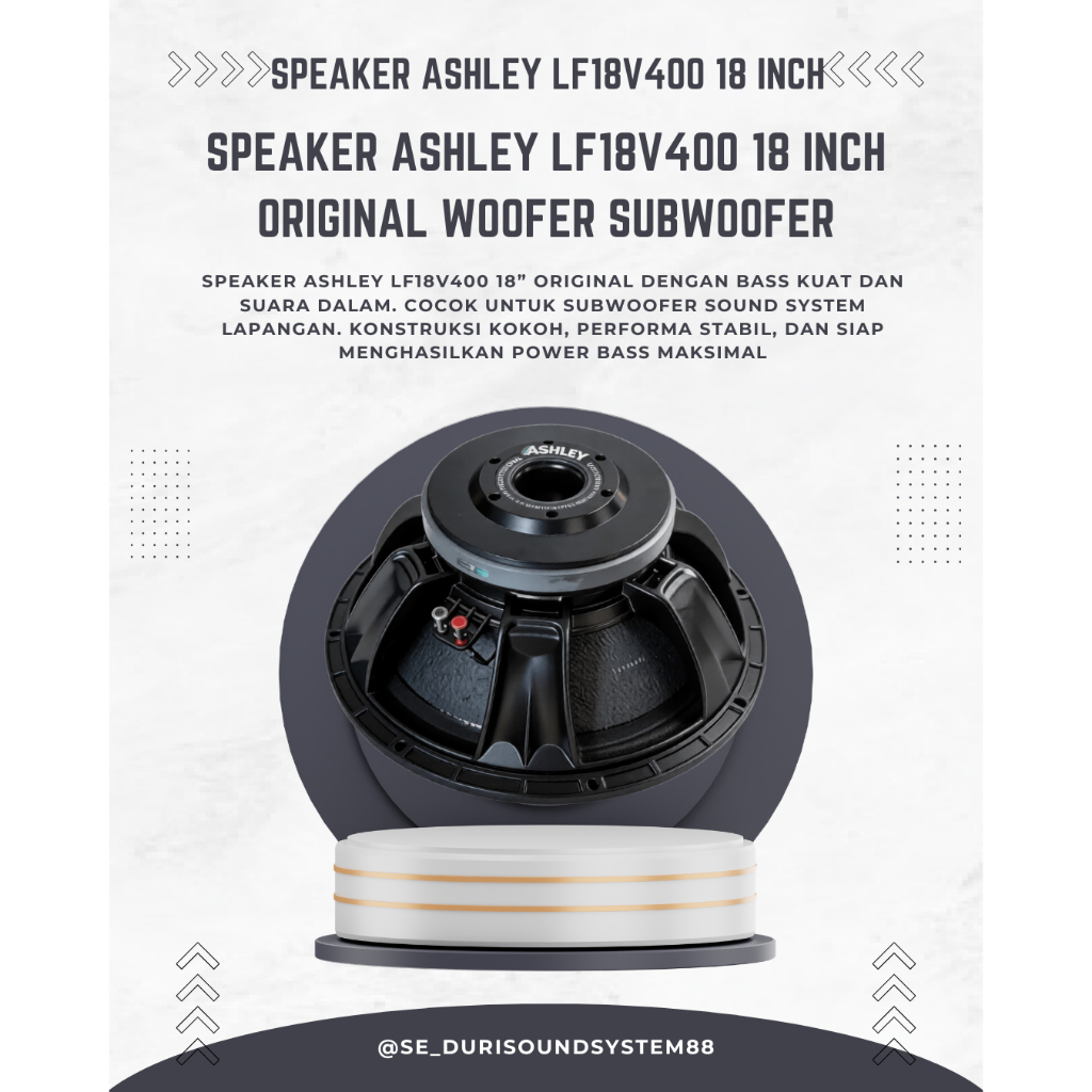 Speaker Ashley LF18V400 18 Inch Original Woofer Subwoofer Speaker Bass Sound System Lapangan 18