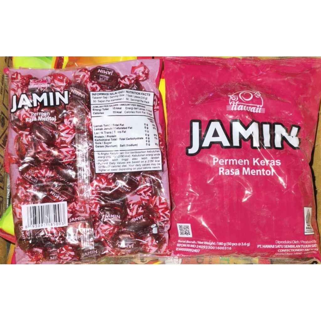 Jamin Permen Hitam Pedas / Permen Rasa Mentol