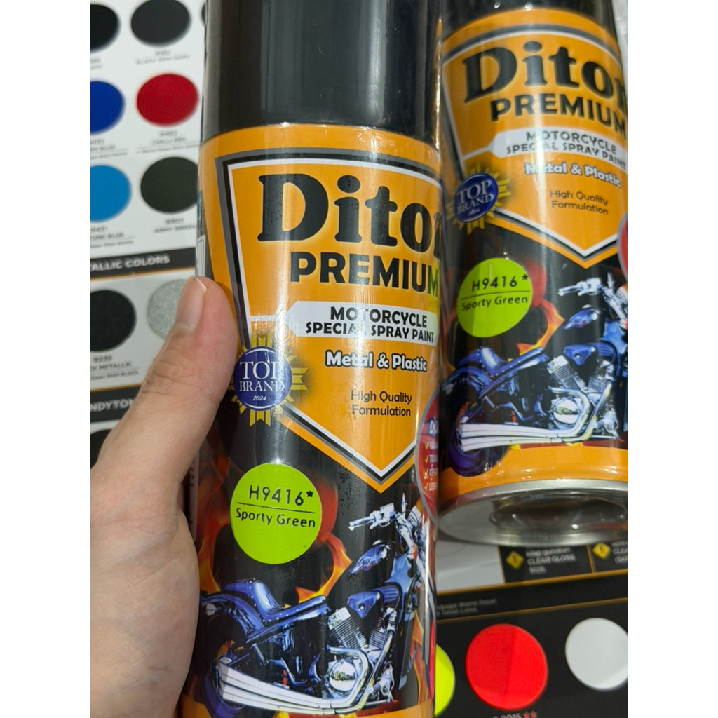 Pilox Diton Premium Paket Hijau Alien/ Alien Green || Cat Semprot Body Motor Rangka Motor&Velg Motor