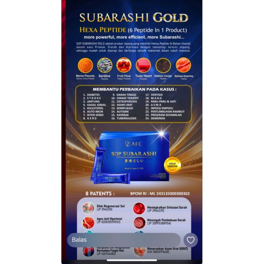 sop subarashi, utsukhushi, hikari dijamin 100% original