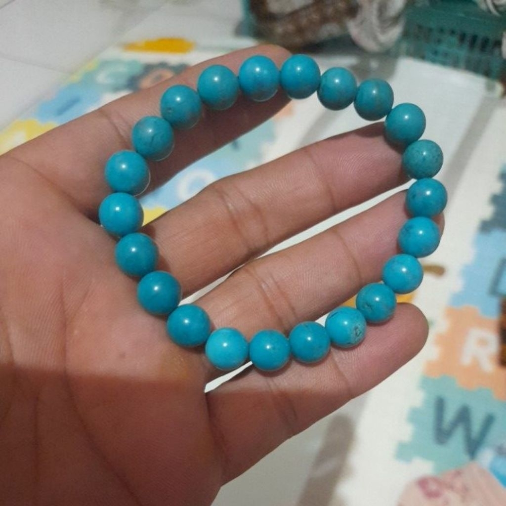 natural gelang batu pirus persia polos