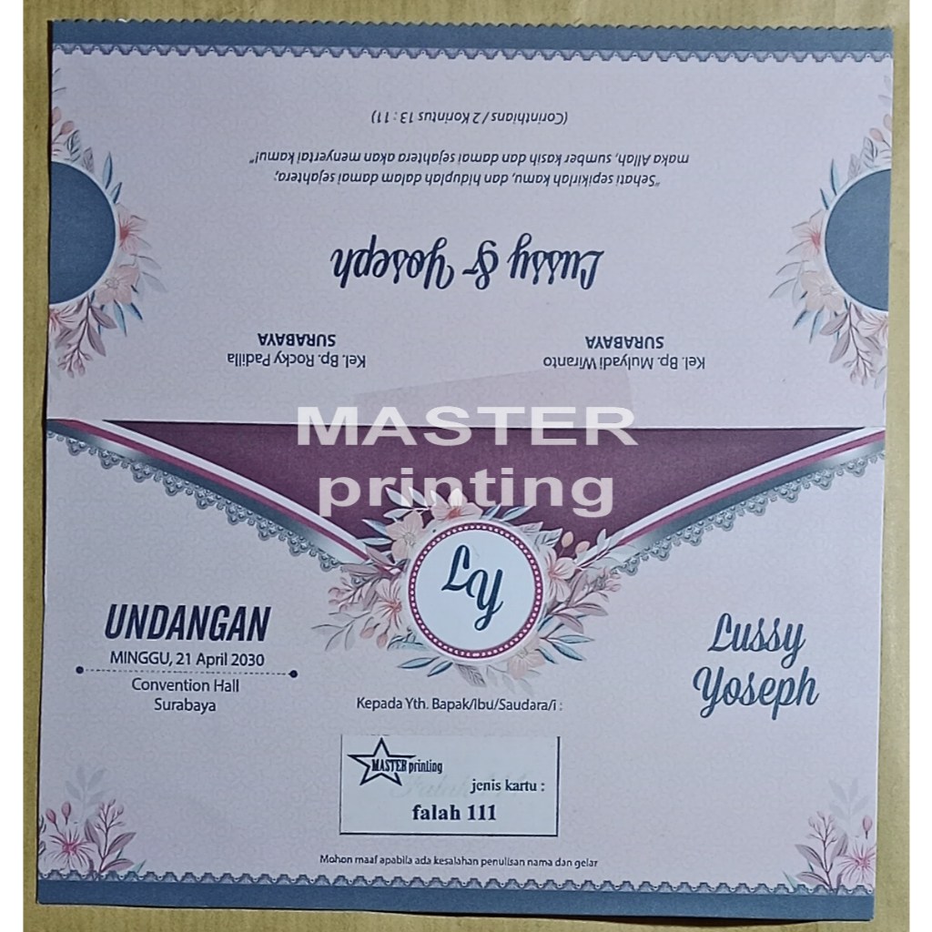 Falah 111 Spesialis cetak undangan Pernikahan & Khitan murah 1000 an