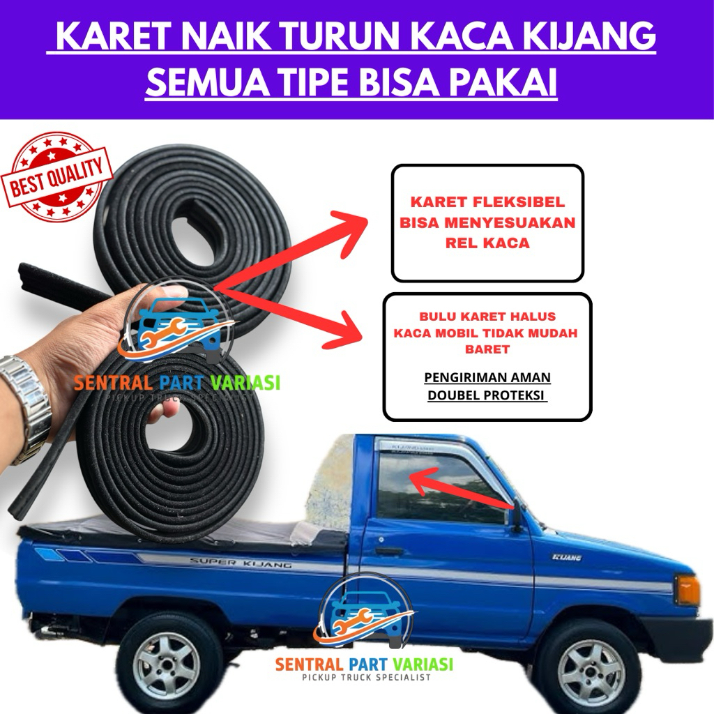 KARET NAIK TURUN KACA PINTU MOBIL KIJANG / KARET CHANNEL KACA PINTU KIJANG