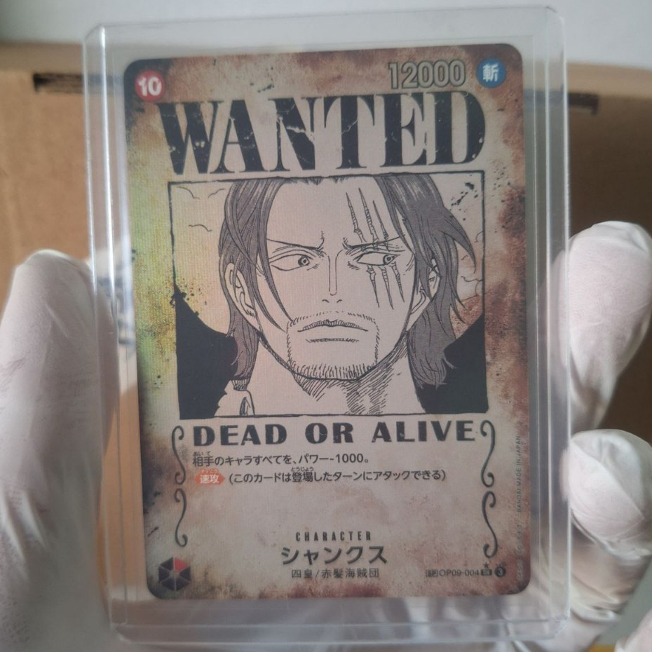 SP Shanks Wanted OP09-004 Original Bandai Kartu One Piece Card Game Special Parallel