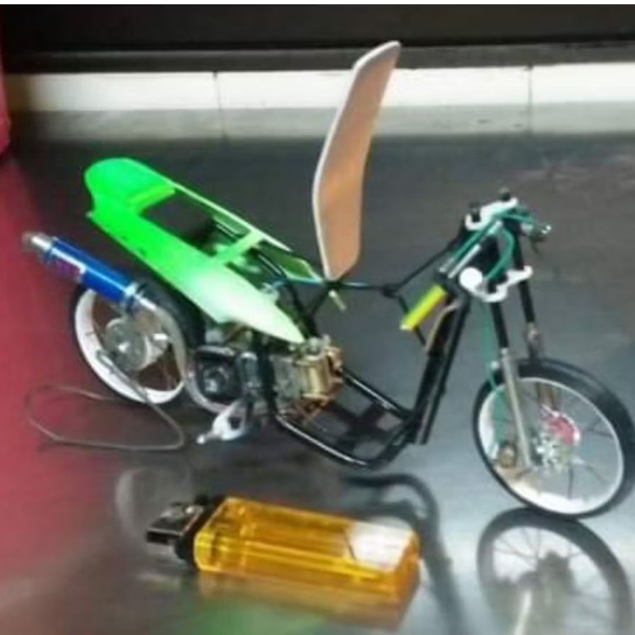 diecast miniatur yamaha mio old ala ala drag bike trondol thailand scala1;16
