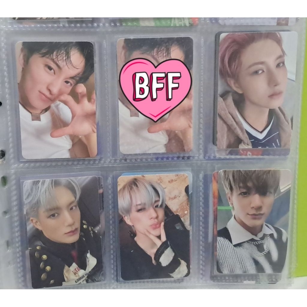 Photocard mark maung (the first fruit), Jeno digipack bttf, Jeno smcu, Renjun digipack bttf.