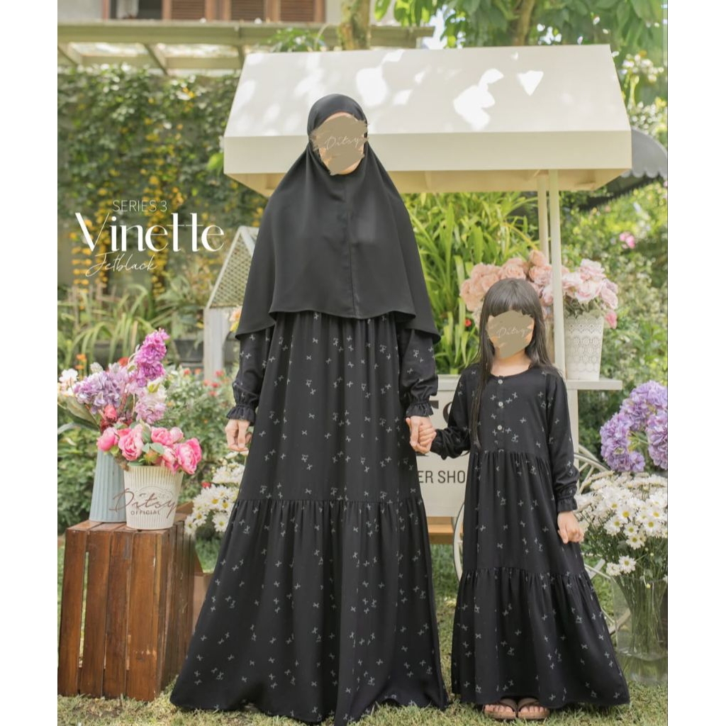 VINETTE & LITTLE VINETTE JETBLACK NG DITSY