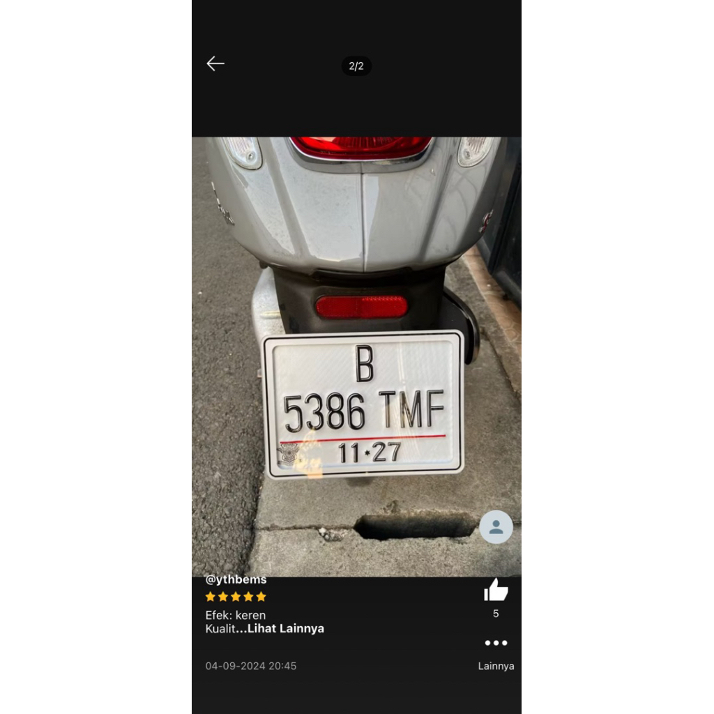 plat nomer akrilik vespa