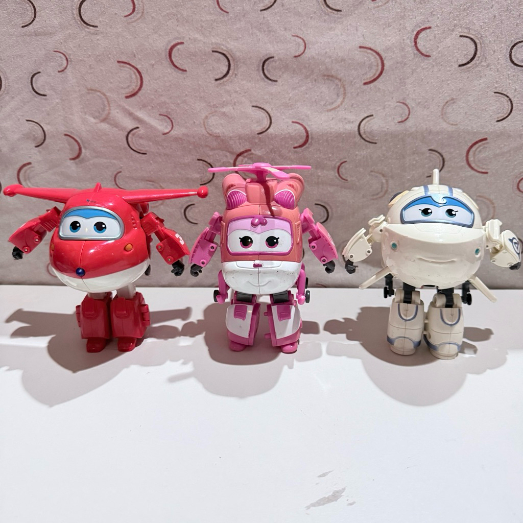 Original Auldey Robot Transformasi Super Wings - Jett Dizzy Astra - Mainan Pesawat Terbang Lucu