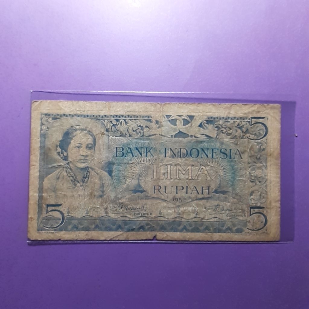 Uang 5 rupiah budaya 1952