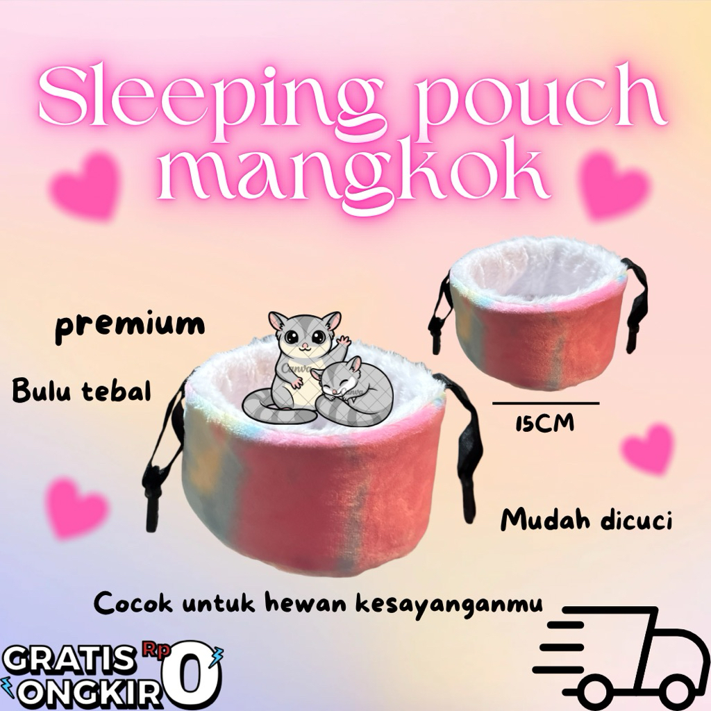 Sleeping Pouch Sugar Glider MODEL MANGKOK Tempat Tidur sugar glider tupai terbang hamster