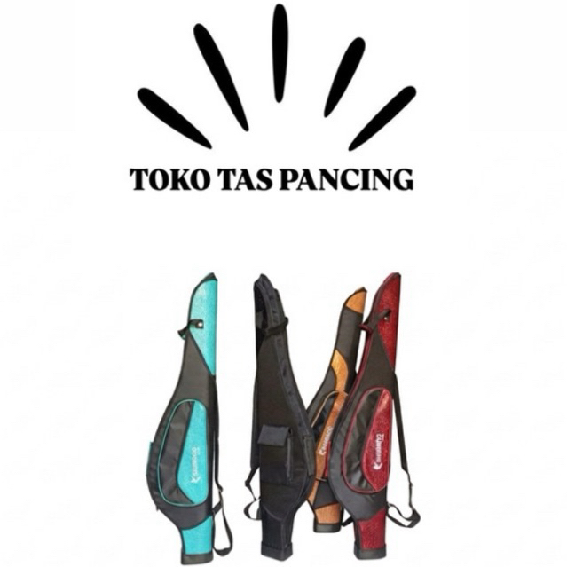 Tas pancing shimano kulit premium merah isi 2 100cm