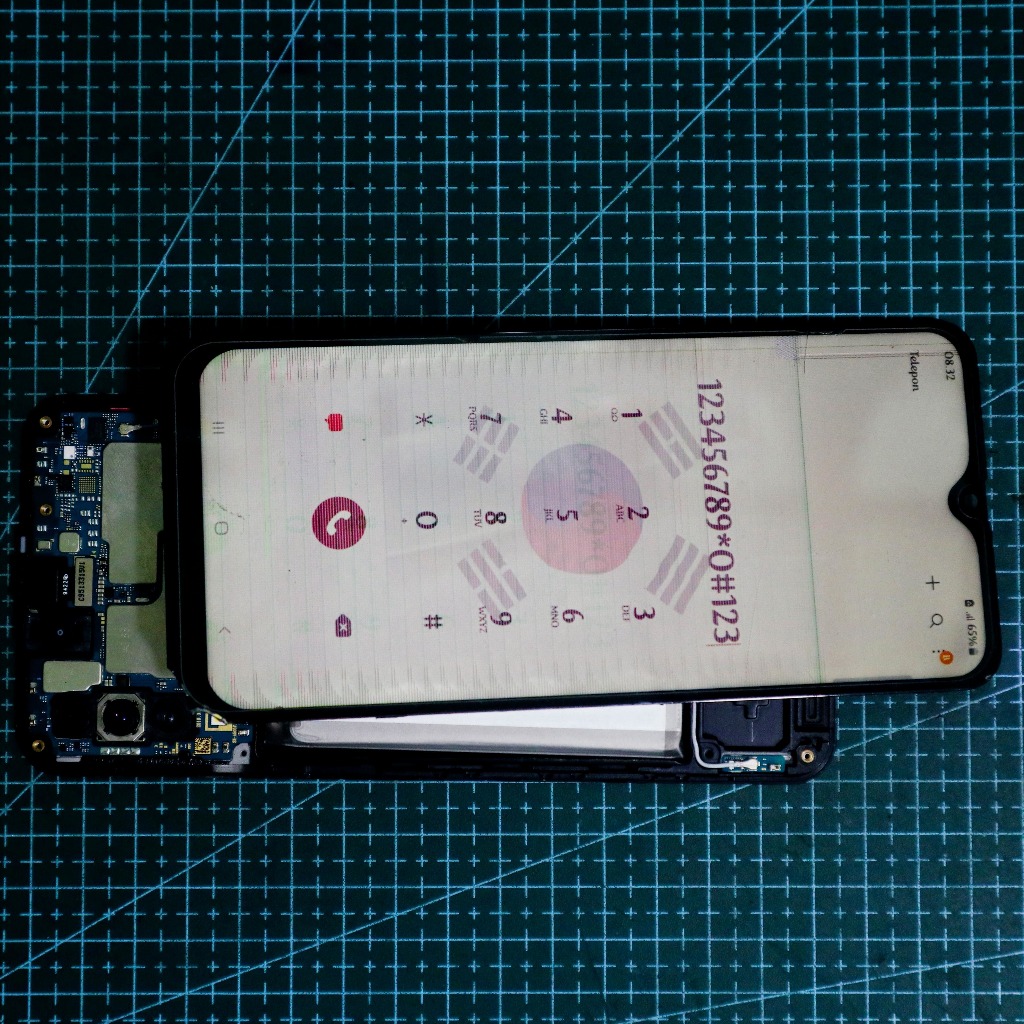 LCD Bekas Rusak Samsung A30 A50 Sudah Test Lampu Backlight Nyala Garis / Tompel