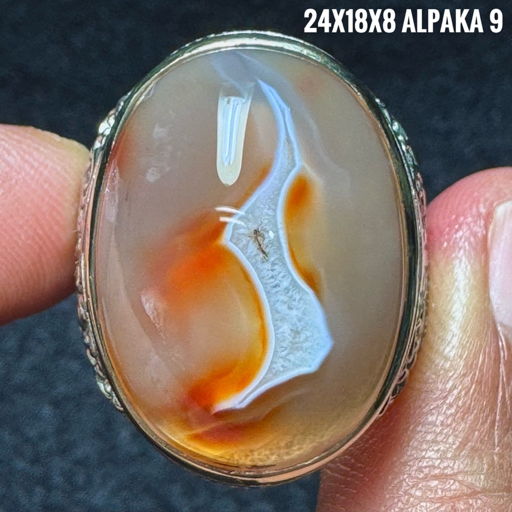 Cincin Batu Akik Natural Baturaja Es (Asli Alam)