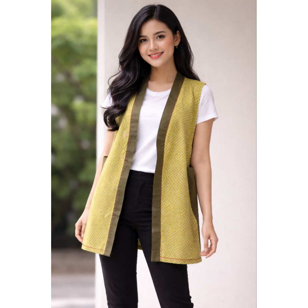 Outer Tanpa Lengan Batik Bali
